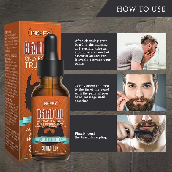 Beard Oil For MEN Hair Growth Oil Serum Mustache Grooming Growing Moisturizer US main image 8
